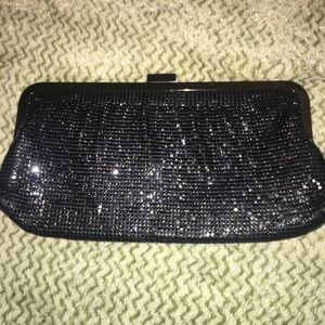 Black sequin clutch